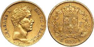 40 Franc Kingdom of France (1815-1830) Or Charles X de France (1757-1836)