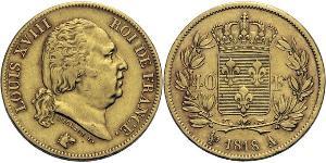 40 Franc Kingdom of France (1815-1830) Or Louis XVIII de France  (1755-1824)