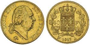 40 Franc Kingdom of France (1815-1830) Or Louis XVIII de France  (1755-1824)