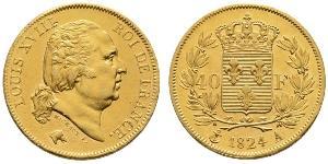 40 Franc Kingdom of France (1815-1830) Or Louis XVIII de France  (1755-1824)