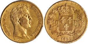 40 Franc Kingdom of France (1815-1830) Or Charles X de France (1757-1836)