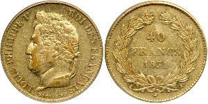 40 Franc Monarchie de Juillet (1830-1848) Or Louis-Philippe I (1773 -1850)