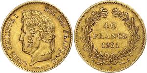 40 Franc Monarchie de Juillet (1830-1848) Or Louis-Philippe I (1773 -1850)