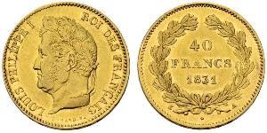 40 Franc Monarchie de Juillet (1830-1848) Or Louis-Philippe I (1773 -1850)