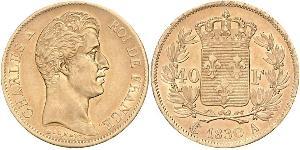 40 Franc Kingdom of France (1815-1830) Oro Carlo X di Francia (1757-1836)
