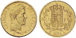 40 Franc Kingdom of France (1815-1830) Oro Carlo X di Francia (1757-1836)