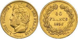 40 Franc Monarchia di Luglio (1830-1848) Oro Luigi Filippo di Francia (1773 -1850)