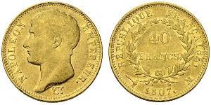 40 Franc Primer Imperio francés (1804-1814) Oro Napoleón Bonaparte(1769 - 1821)