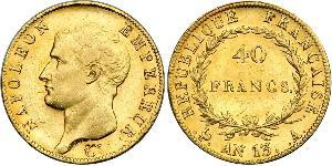 40 Franc Primo Impero francese (1804-1814) Oro Napoleone Bonaparte(1769 - 1821)