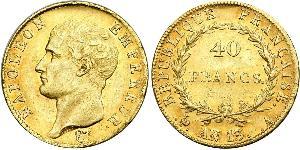 40 Franc Primo Impero francese (1804-1814) Oro Napoleone Bonaparte(1769 - 1821)