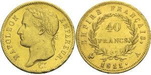40 Franc Primo Impero francese (1804-1814) Oro Napoleone Bonaparte(1769 - 1821)