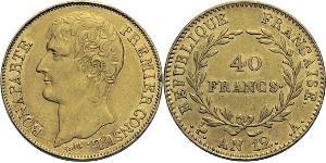 40 Franc Primo Impero francese (1804-1814) Oro Napoleone Bonaparte(1769 - 1821)