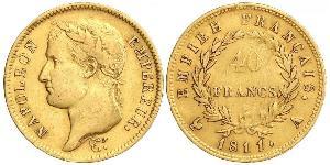 40 Franc Primo Impero francese (1804-1814) Oro Napoleone Bonaparte(1769 - 1821)