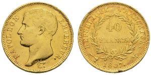 40 Franc Primo Impero francese (1804-1814) Oro Napoleone Bonaparte(1769 - 1821)