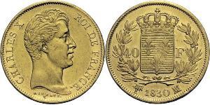 40 Franc Reino de Francia (1815-1830) Oro Carlos X de Francia (1757-1836)