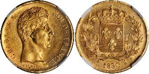 40 Franc Reino de Francia (1815-1830) Oro Carlos X de Francia (1757-1836)