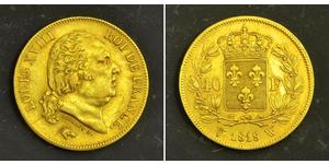 40 Franc Reino de Francia (1815-1830) Oro Luis XVIII de Francia (1755-1824)