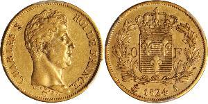 40 Franc Reino de Francia (1815-1830) Oro Carlos X de Francia (1757-1836)