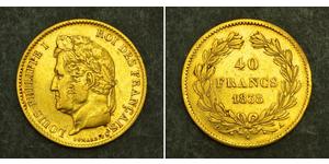 40 Franc 七月王朝 (1830 - 1848) 金 路易-菲利普一世 (1773 -1850)