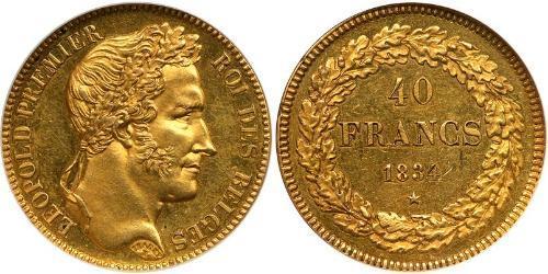 40 Franc 比利时 金 利奥波德一世 (比利时) (1790 - 1865)