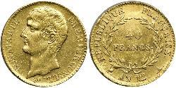 40 Franc 法兰西第一帝国 (1804 - 1814) 金 拿破仑一世(1769 - 1821)