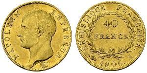 40 Franc 法兰西第一帝国 (1804 - 1814) 金 拿破仑一世(1769 - 1821)
