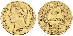 40 Franc 法兰西第一帝国 (1804 - 1814) 金 拿破仑一世(1769 - 1821)