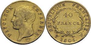 40 Franc 法兰西第一帝国 (1804 - 1814) 金 拿破仑一世(1769 - 1821)