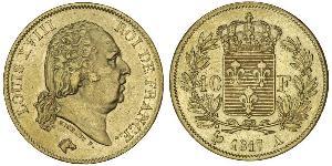 40 Franc 波旁复辟 金 路易十八 (1755 - 1824)