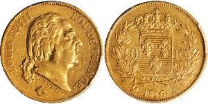 40 Franc 波旁复辟 金 路易十八 (1755 - 1824)