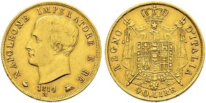 40 Lira Kingdom of Italy (Napoleonic) (1805–1814) Gold Napoleon (1769 - 1821)