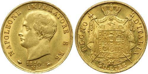 40 Lira Kingdom of Italy (Napoleonic) (1805–1814) Gold Napoleon (1769 - 1821)