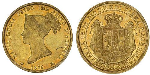 40 Lira Italia / Ducato di Parma e Piacenza (1545 - 1859) Oro Maria Luisa d