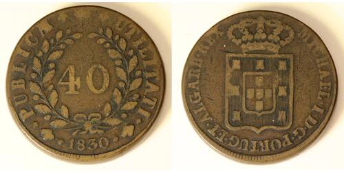 40 Reis Reino de Portugal (1139-1910) Bronce 