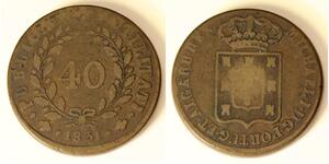 40 Reis Kingdom of Portugal (1139-1910) Bronze 