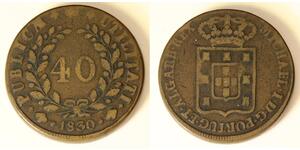 40 Reis Royaume de Portugal (1139-1910) Bronze 