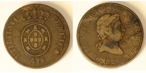 40 Reis Regno del Portogallo (1139-1910) Bronzo 