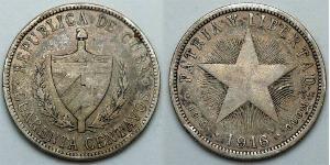 40 Сентаво Cuba (1898 - ) Серебро 