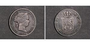 40 Сентимо Испания Серебро Isabella II of Spain (1830- 1904)