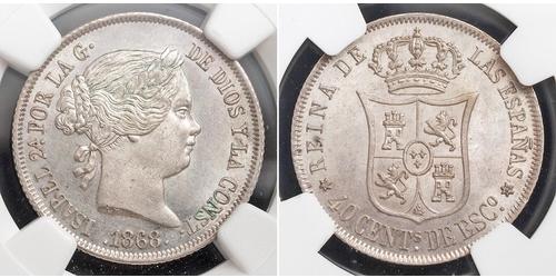 40 Сентимо Испания Серебро Isabella II of Spain (1830- 1904)