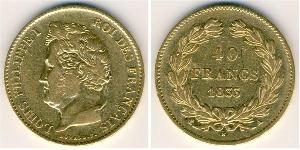 40 Франк Июльская монархия (1830-1848) Золото Луи-Филипп I (1773 -1850)