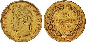 40 Франк Июльская монархия (1830-1848) Золото Луи-Филипп I (1773 -1850)