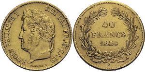 40 Франк Июльская монархия (1830-1848) Золото Луи-Филипп I (1773 -1850)