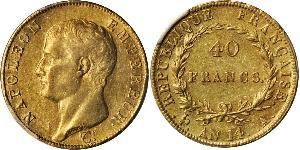 40 Франк Первая Французская империя (1804-1814) Золото Наполеон I(1769 - 1821)