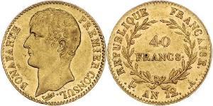 40 Франк Первая Французская империя (1804-1814) Золото Наполеон I(1769 - 1821)