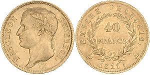 40 Франк Первая Французская империя (1804-1814) Золото Наполеон I(1769 - 1821)