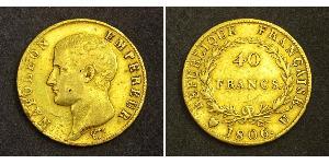 40 Франк Первая Французская империя (1804-1814) Золото Наполеон I(1769 - 1821)