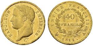 40 Франк Первая Французская империя (1804-1814) Золото Наполеон I(1769 - 1821)