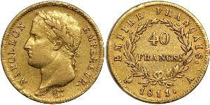 40 Франк Первая Французская империя (1804-1814) Золото Наполеон I(1769 - 1821)