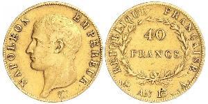 40 Франк Первая Французская империя (1804-1814) Золото Наполеон I(1769 - 1821)